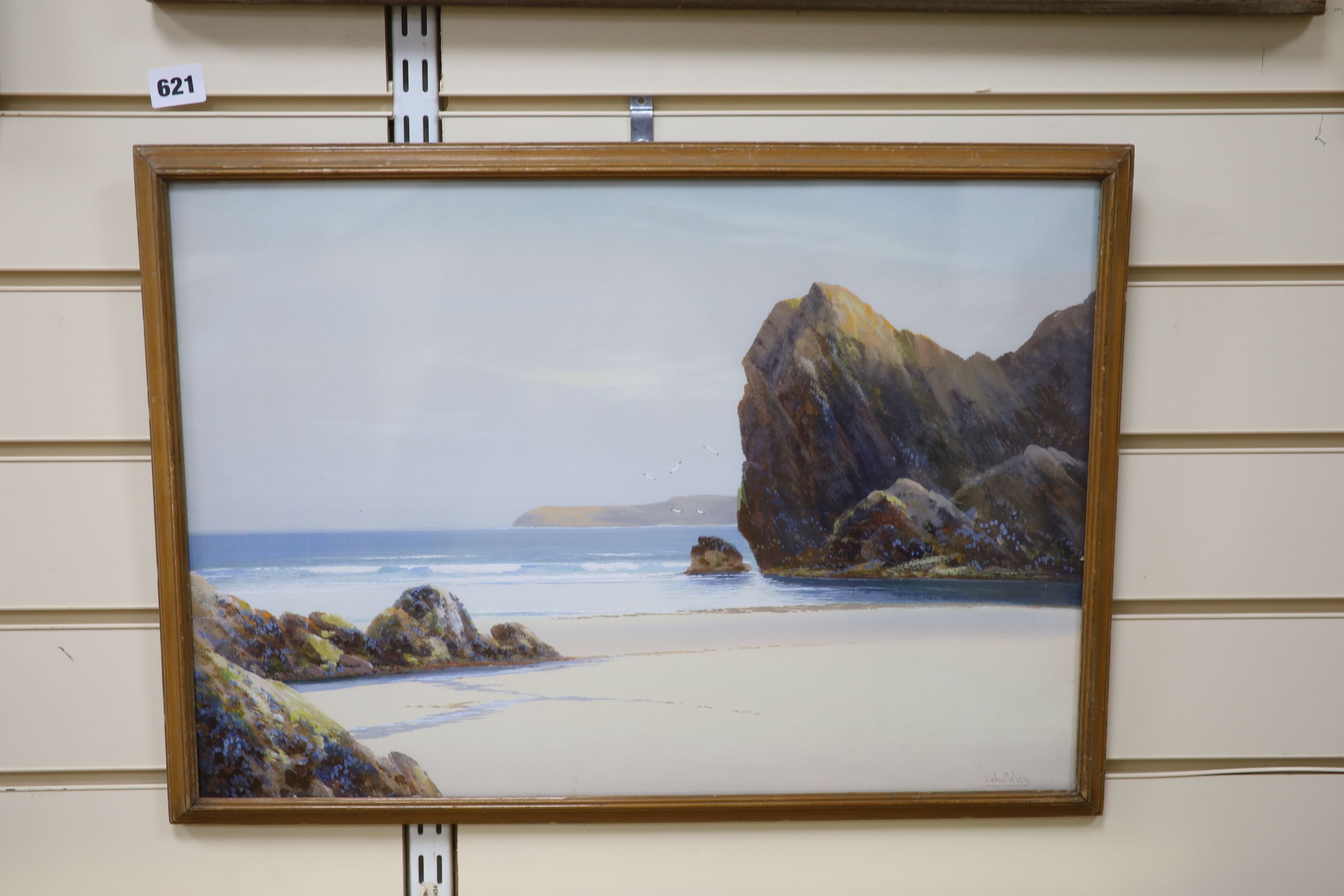 John Whiteley (fl.1882-1916), gouache, West Bude, Cornwall, signed, 36.5 x 52cm